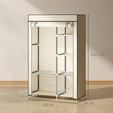 Fabric Wardrobe 103cm Wide With Hanging Rail And Shelves - Velmora