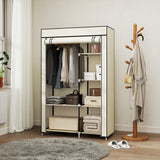 Fabric Wardrobe 103cm Wide With Hanging Rail And Shelves - Velmora