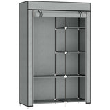 Fabric Wardrobe 103cm Wide With Hanging Rail And Shelves - Velmora