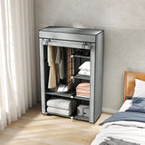Fabric Wardrobe 103cm Wide With Hanging Rail And Shelves - Velmora