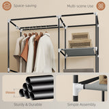 Fabric Wardrobe 103cm Wide With Hanging Rail And Shelves - Velmora