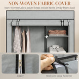 Fabric Wardrobe 103cm Wide With Hanging Rail And Shelves - Velmora