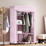 Fabric Wardrobe 103cm Wide With Hanging Rail And Shelves - Velmora