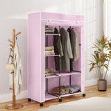 Fabric Wardrobe 103cm Wide With Hanging Rail And Shelves - Velmora