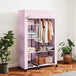 Fabric Wardrobe 103cm Wide With Hanging Rail And Shelves - Velmora