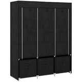 Fabric Wardrobe 125cm Wide With 3 Drawers - Velmora