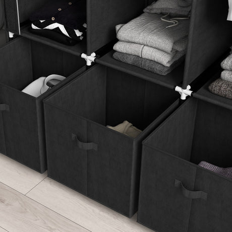 Fabric Wardrobe 125cm Wide With 3 Drawers - Velmora