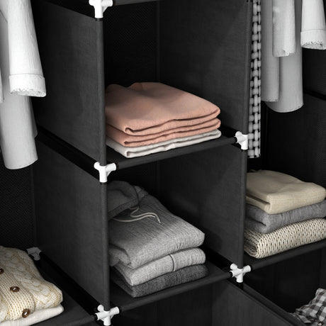 Fabric Wardrobe 125cm Wide With 3 Drawers - Velmora