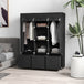 Fabric Wardrobe 125cm Wide With 3 Drawers - Velmora