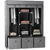 Fabric Wardrobe 125cm Wide With 3 Drawers - Velmora