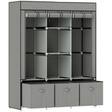 Fabric Wardrobe 125cm Wide With 3 Drawers - Velmora