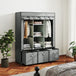 Fabric Wardrobe 125cm Wide With 3 Drawers - Velmora