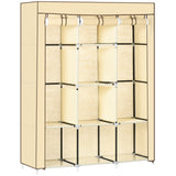 Fabric Wardrobe 125cm Wide With Hanging Rail And Shelves - Velmora