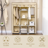 Fabric Wardrobe 125cm Wide With Hanging Rail And Shelves - Velmora