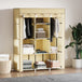 Fabric Wardrobe 125cm Wide With Hanging Rail And Shelves - Velmora