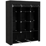 Fabric Wardrobe 125cm Wide With Hanging Rail And Shelves - Velmora