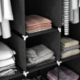 Fabric Wardrobe 125cm Wide With Hanging Rail And Shelves - Velmora
