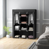 Fabric Wardrobe 125cm Wide With Hanging Rail And Shelves - Velmora