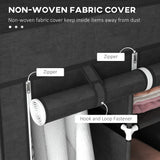Fabric Wardrobe 125cm Wide With Hanging Rail And Shelves - Velmora