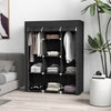 Fabric Wardrobe 125cm Wide With Hanging Rail And Shelves - Velmora