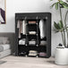 Fabric Wardrobe 125cm Wide With Hanging Rail And Shelves - Velmora