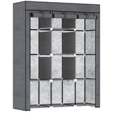 Fabric Wardrobe 125cm Wide With Hanging Rail And Shelves - Velmora