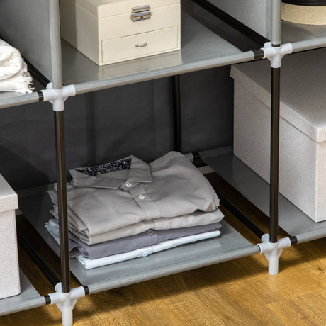 Fabric Wardrobe 125cm Wide With Hanging Rail And Shelves - Velmora