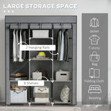 Fabric Wardrobe 125cm Wide With Hanging Rail And Shelves - Velmora
