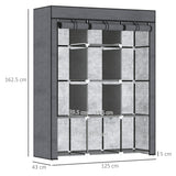 Fabric Wardrobe 125cm Wide With Hanging Rail And Shelves - Velmora