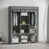 Fabric Wardrobe 125cm Wide With Hanging Rail And Shelves - Velmora