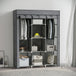 Fabric Wardrobe 125cm Wide With Hanging Rail And Shelves - Velmora