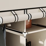 Fabric Wardrobe 125cm Wide With Hanging Rail And Shelves - Velmora