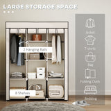 Fabric Wardrobe 125cm Wide With Hanging Rail And Shelves - Velmora