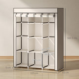 Fabric Wardrobe 125cm Wide With Hanging Rail And Shelves - Velmora