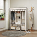 Fabric Wardrobe 125cm Wide With Hanging Rail And Shelves - Velmora