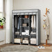 Fabric Wardrobe 125cm Wide With Hanging Rail And Shelves - Velmora