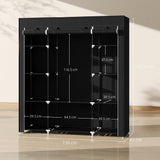 Fabric Wardrobe 150cm Wide With Hanging Rail And Shelves - Velmora
