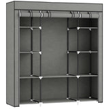 Fabric Wardrobe 150cm Wide With Hanging Rail And Shelves - Velmora
