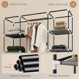 Fabric Wardrobe 150cm Wide With Hanging Rail And Shelves - Velmora