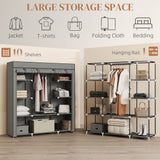 Fabric Wardrobe 150cm Wide With Hanging Rail And Shelves - Velmora