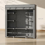 Fabric Wardrobe 150cm Wide With Hanging Rail And Shelves - Velmora
