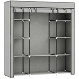 Fabric Wardrobe 150cm Wide With Hanging Rail And Shelves - Velmora