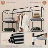 Fabric Wardrobe 150cm Wide With Hanging Rail And Shelves - Velmora