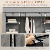 Fabric Wardrobe 150cm Wide With Hanging Rail And Shelves - Velmora