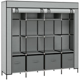 Fabric Wardrobe 166cm Wide With 4 Drawers - Velmora