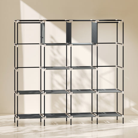 Fabric Wardrobe 166cm Wide With 4 Drawers - Velmora