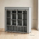 Fabric Wardrobe 166cm Wide With 4 Drawers - Velmora