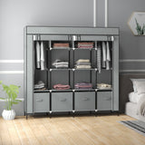 Fabric Wardrobe 166cm Wide With 4 Drawers - Velmora