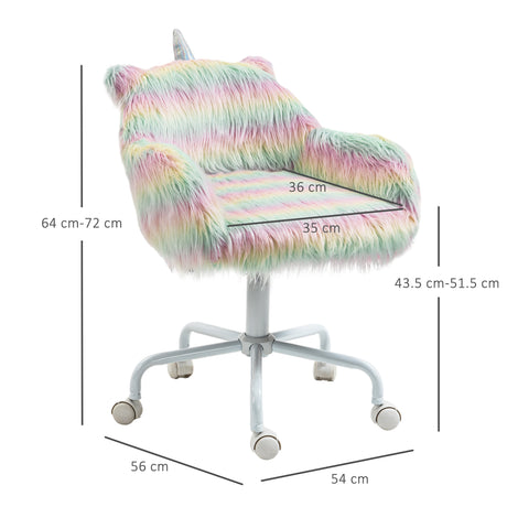 Faux Fur Fabric Home And Office Chair 54cm Wide With Swivel Wheel - Velmora