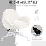 Faux Fur Fabric Home And Office Chair 67cm Wide With Rolling Wheels - Velmora